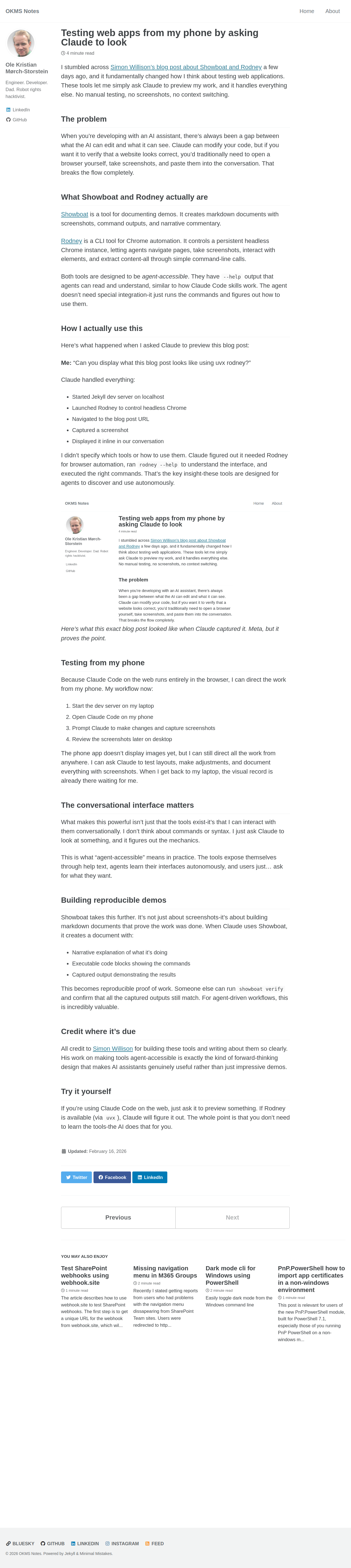 Blog post preview captured by Rodney